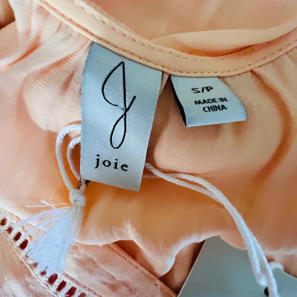 Joie Button Front Flutter Sleeve Blouse Peach Siz… - image 9
